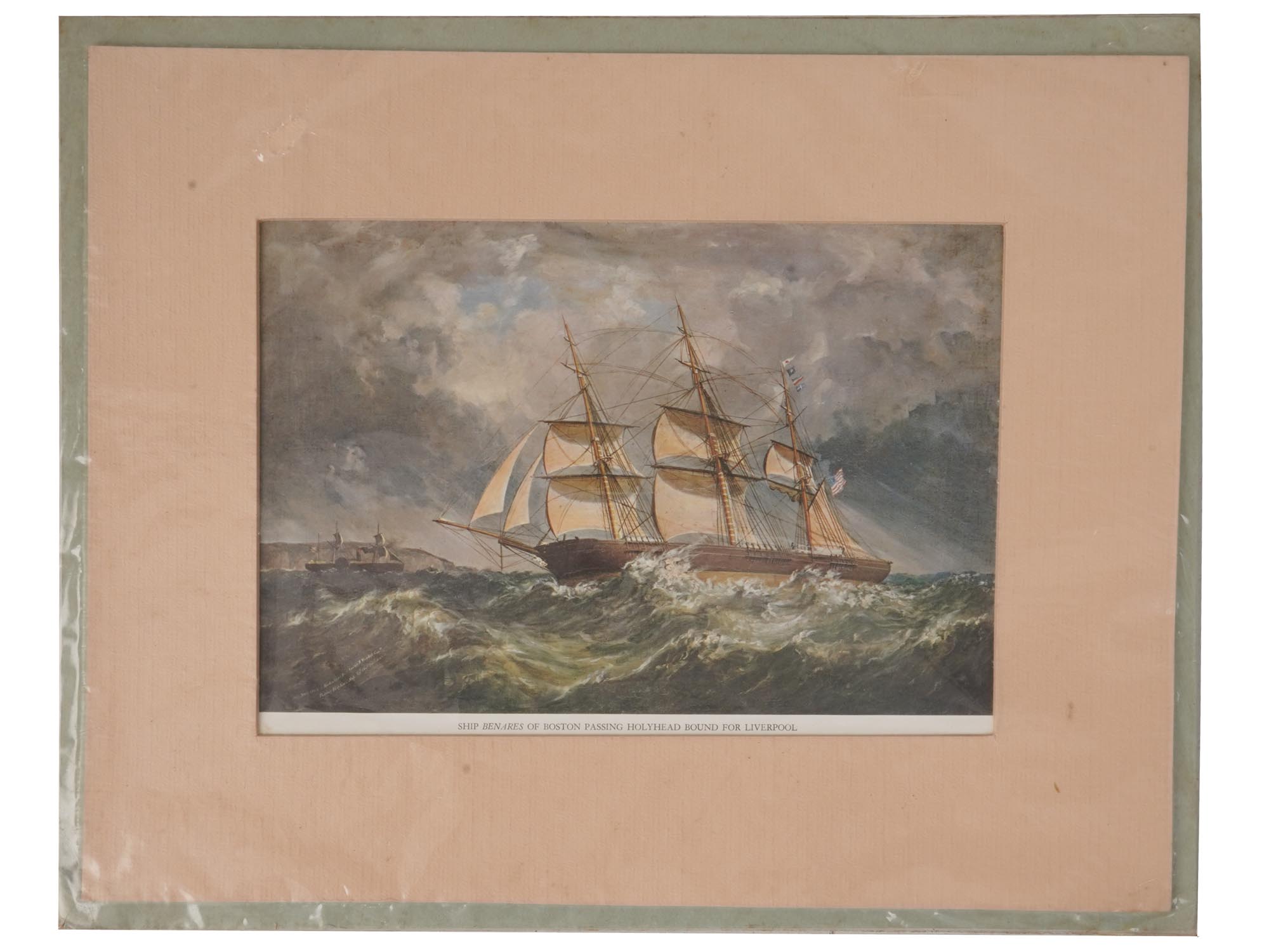 TWO ANTIQUE NAUTICAL ARTWORK PRINTS PIC-1